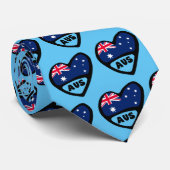 Cravate Australie Pays Code Drapeau Coeur AUS (Roulé)