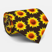 Cravate AutAutomne Fleurs jaunes (Roulé)