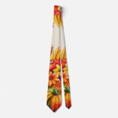 Cravate Automne Citrouille de récolte d'aquarelle automne (Devant)