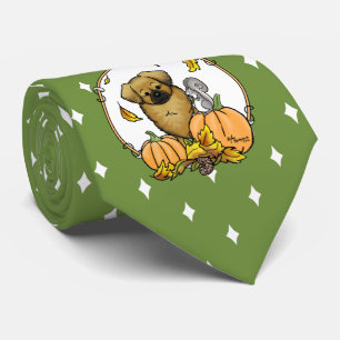 Cravate Automne Espagnol Tibétain (Brown) Chien Citrouille