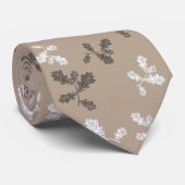 Cravate Automne Feuillage Feuille Motif Brown (Roulé)