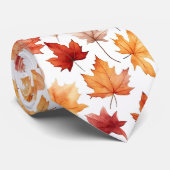 Cravate Automne Feuilles Terracotta Brown Boho Mariage (Roulé)