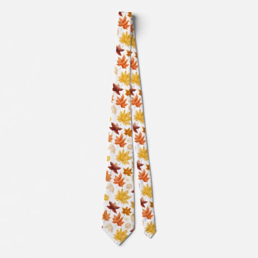 Cravate Automne Feuilles Terracotta Brown Boho Motif (Devant)