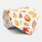 Cravate Automne Feuilles Terracotta Brown Boho Motif (Roulé)