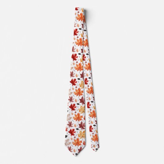Cravate Automne Feuilles Terracotta Brown Boho Motif (Devant)