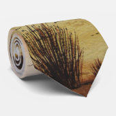 Cravate automne peinture paysage coucher de soleil et brun (Roulé)