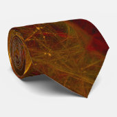 Cravate Automne Rouge or Rustique Élégant Feuilles d'érabl (Roulé)