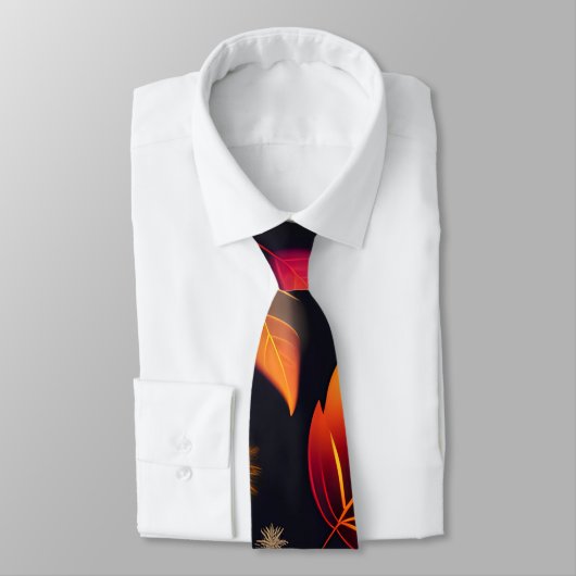 Cravate Automne tombant feuille Gradient Rainbow Motif (Attaché)