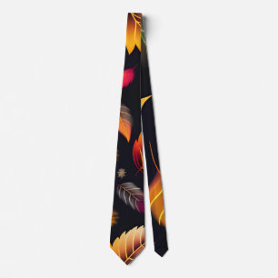 Cravate Automne tombant feuille Gradient Rainbow Motif