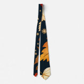 Cravate Automne tombant feuille Orange Retro Motif (Dos)