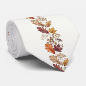 Cravate Autumn Floral  Rustic Fall Leaves & Berries (Roulé)