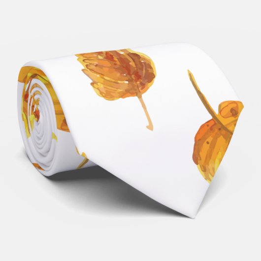 Cravate Autumn leaves pattern (Roulé)