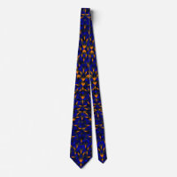 Cravate aux diamants orange et bleu
