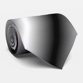 Cravate Avec Bandes Diagonales Argent, Blanc, Noir (Roulé)