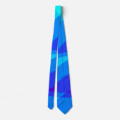 Cravate Avec Bleu Violet Bleu Bandes Géométriques (Dos)