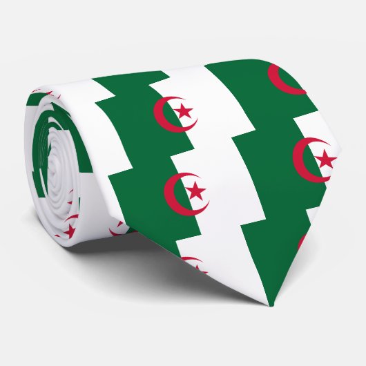 Cravate avec Drapeau d'Algérie (Roulé)