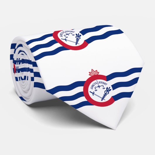 Cravate avec Drapeau de Cincinnati, Ohio (Roulé)