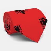 Cravate avec Drapeau de l'Albanie (Roulé)
