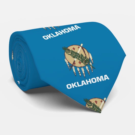 Cravate avec Drapeau de l'Oklahoma, États-Unis. (Roulé)