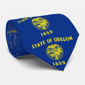 Cravate avec Drapeau de l'Oregon, États-Unis (Roulé)