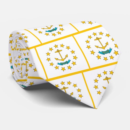 Cravate avec Drapeau de Rhode Island, États-Unis (Roulé)