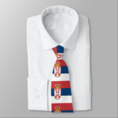 Cravate avec Drapeau de Serbie (Attaché)