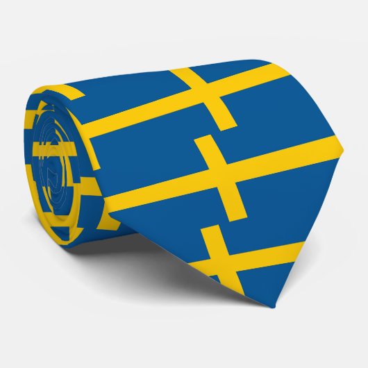 Cravate avec Drapeau de Suède (Roulé)