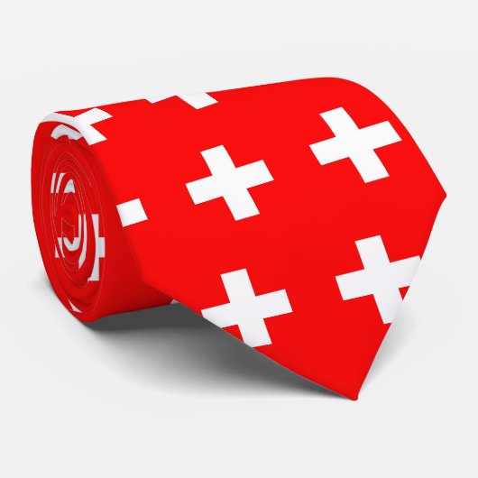 Cravate avec Drapeau de Suisse (Roulé)