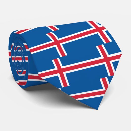 Cravate avec Drapeau d'Islande (Roulé)