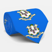 Cravate avec Drapeau du Connecticut, États-Unis (Roulé)
