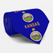 Cravate avec Drapeau du Kansas, États-Unis (Roulé)