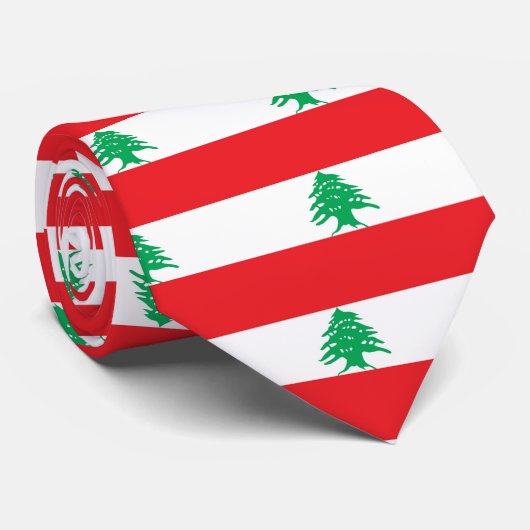 Cravate avec Drapeau du Liban (Roulé)