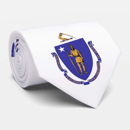 Cravate avec Drapeau du Massachusetts, États-Unis (Roulé)