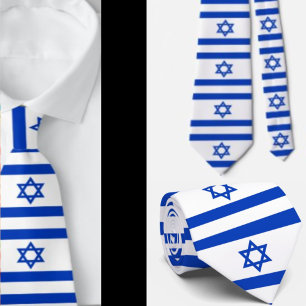 Cravate avec drapeau israélien juif