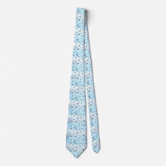 Cravate avec goutte d'eau bleu clair design (Devant)