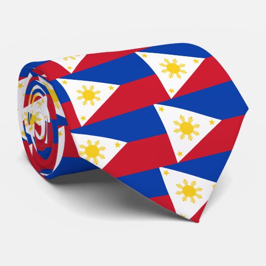 Cravate avec le drapeau des Philippines (Roulé)
