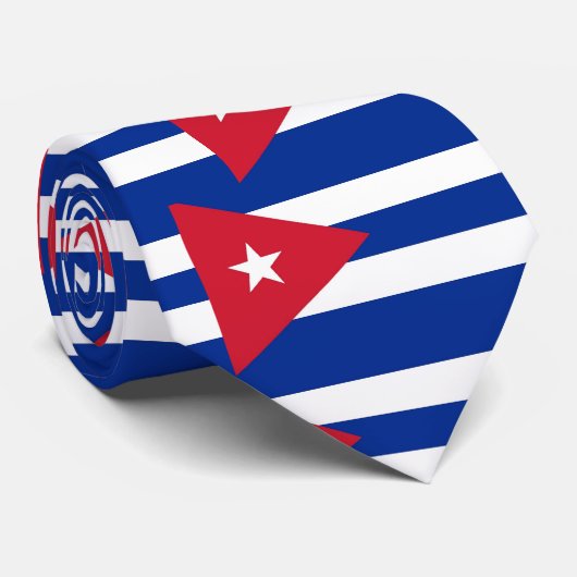Cravate avec le drapeau du Cuba (Roulé)