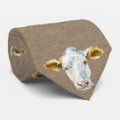 Cravate avec l'image de vache sur Burlap Color (Roulé)