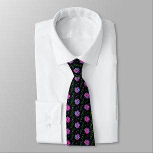 Cravate avec motif de fleurs abstraites