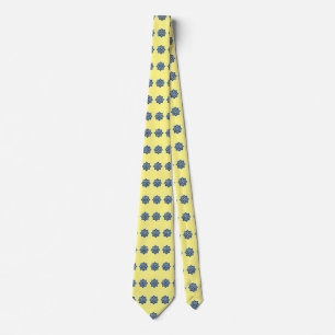 Cravate avec Motif Tessellation Bleu Arabesque