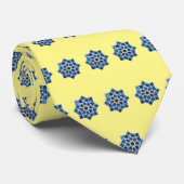Cravate avec Motif Tessellation Bleu Arabesque (Roulé)