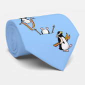Cravate Aventure de ski de pingouin (Roulé)