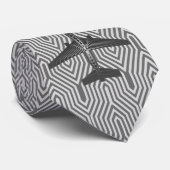 Cravate Avion d'art déco, graphite et gris argenté (Roulé)