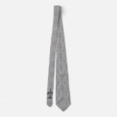 Cravate Avion d'art déco, graphite et gris argenté (Dos)