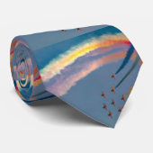 CRAVATE AVION DE FUMÉE D'ARC-EN-CIEL (Roulé)
