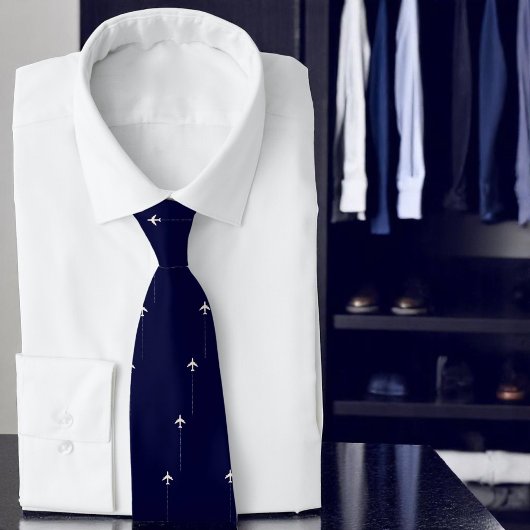 Cravate Avion de voyage avec ligne pointillée