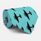 Cravate Avion en bleu (Roulé)