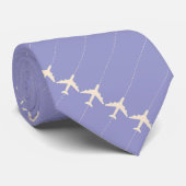 Cravate avion lilac motif (Roulé)