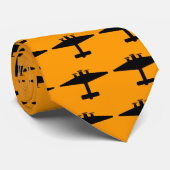 Cravate Avion sur Orange (Roulé)