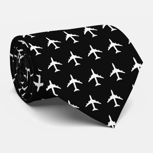 Cravate Avions Pilote Airline Steward Jets (Roulé)